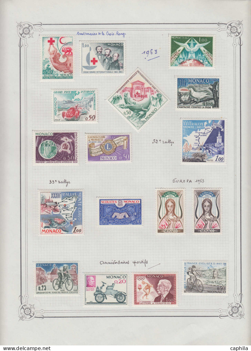 * MONACO - Lots & Collections - Collection en un album 1885/1965, nombreuses bonnes séries (Jardins, oiseaux de mer, 1èr