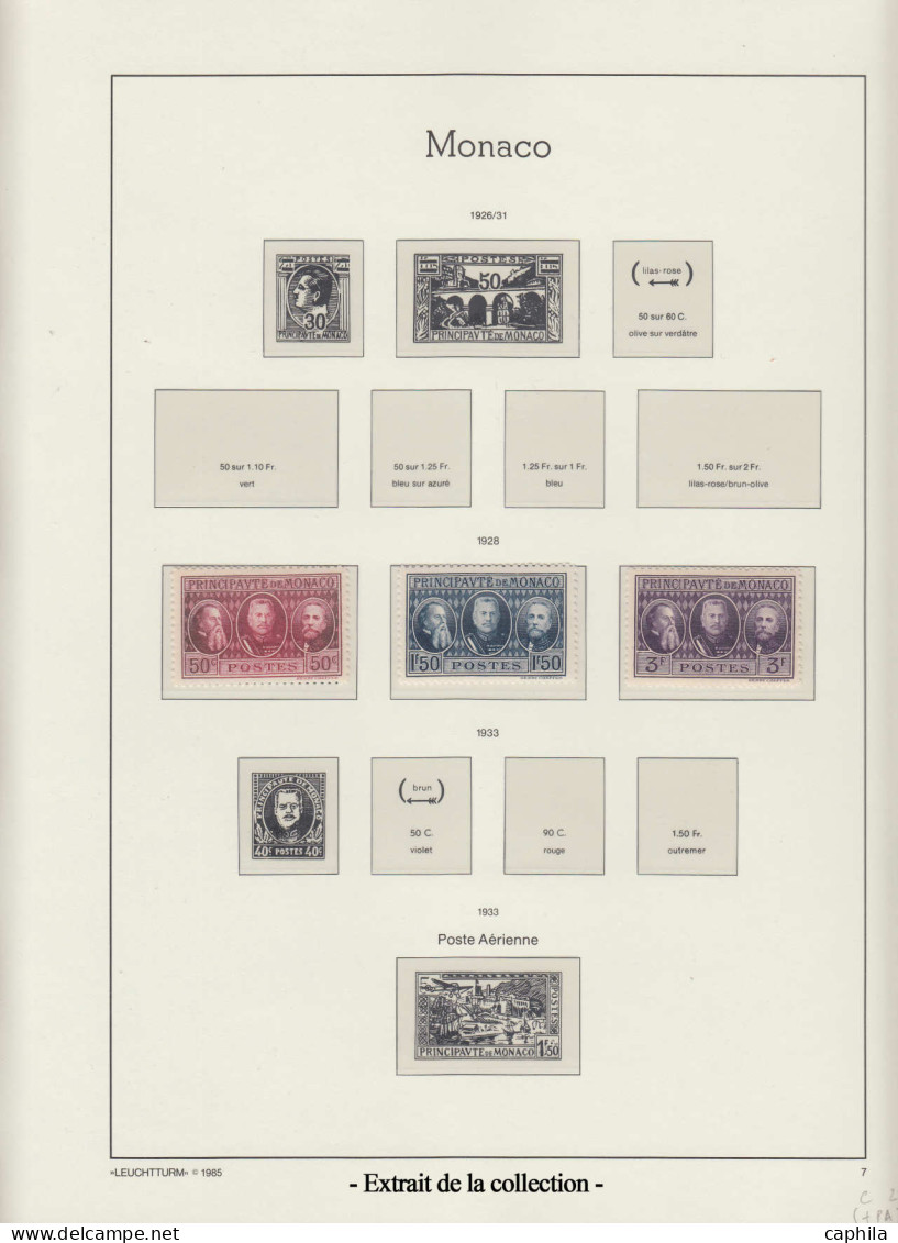 N/O MONACO - Lots & Collections - Petite collection en 2 volumes Leuchtturm 1885 à 1990, neufs et oblitérés, nombreuses 