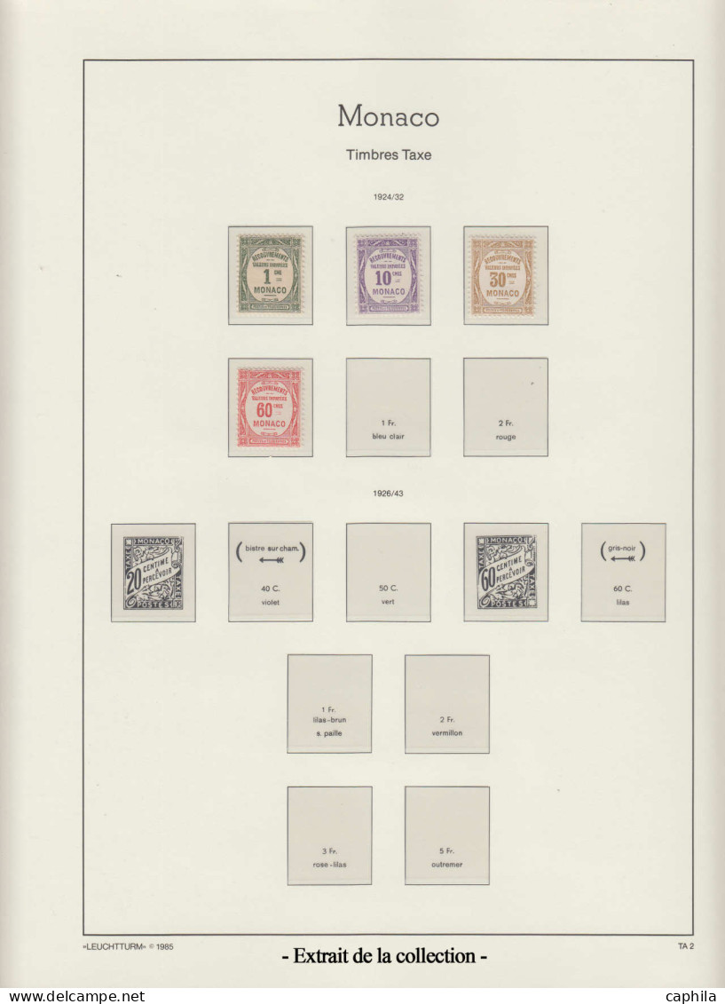 N/O MONACO - Lots & Collections - Petite collection en 2 volumes Leuchtturm 1885 à 1990, neufs et oblitérés, nombreuses 