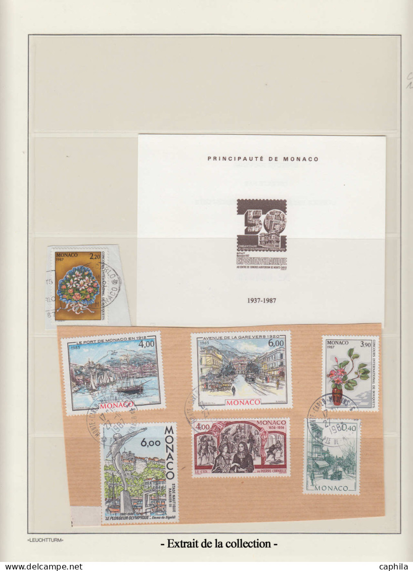 N/O MONACO - Lots & Collections - Petite collection en 2 volumes Leuchtturm 1885 à 1990, neufs et oblitérés, nombreuses 