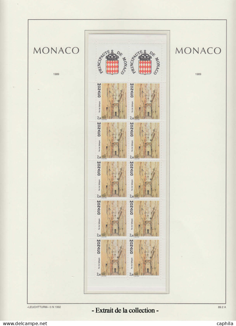 N/O MONACO - Lots & Collections - Petite collection en 2 volumes Leuchtturm 1885 à 1990, neufs et oblitérés, nombreuses 