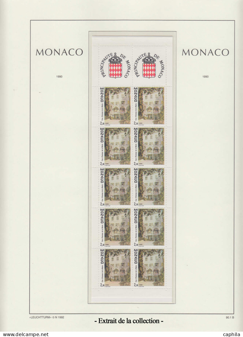 N/O MONACO - Lots & Collections - Petite collection en 2 volumes Leuchtturm 1885 à 1990, neufs et oblitérés, nombreuses 