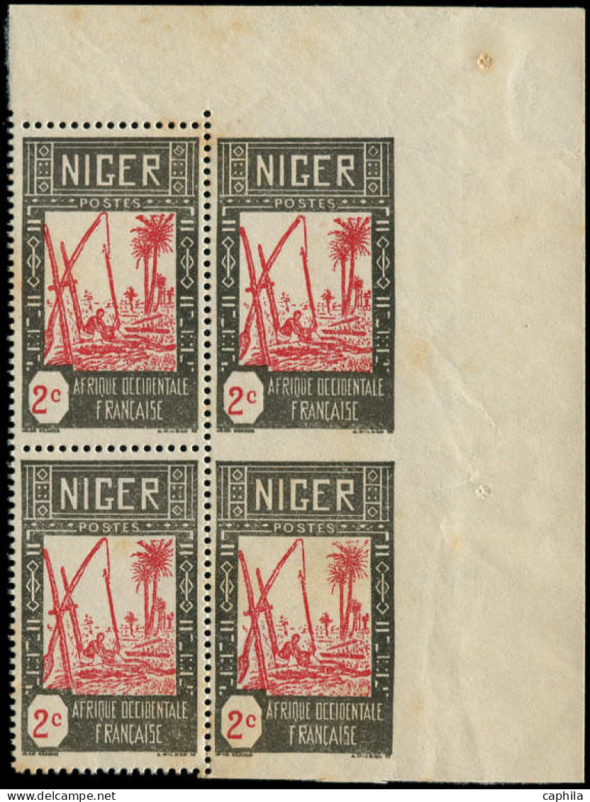 ** NIGER - Poste - 30b, Bloc De 4 Dont 2 Exemplaires Non Dentelé Accidentel, Rouille: 2c. Puits - Unused Stamps