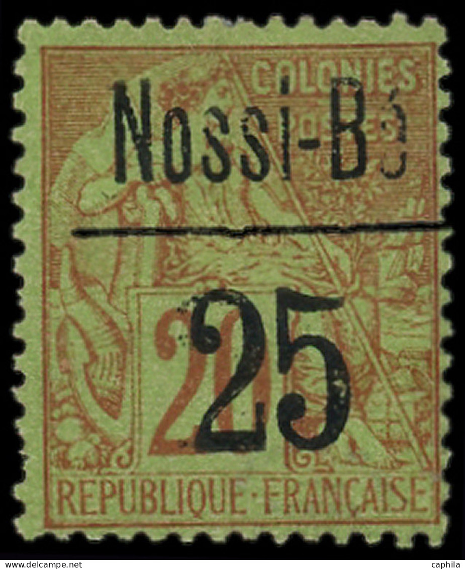 (*) NOSSI-BE - Poste - 19, Signé: 25c. Sur 20c. Brique Sur Vert - Unused Stamps