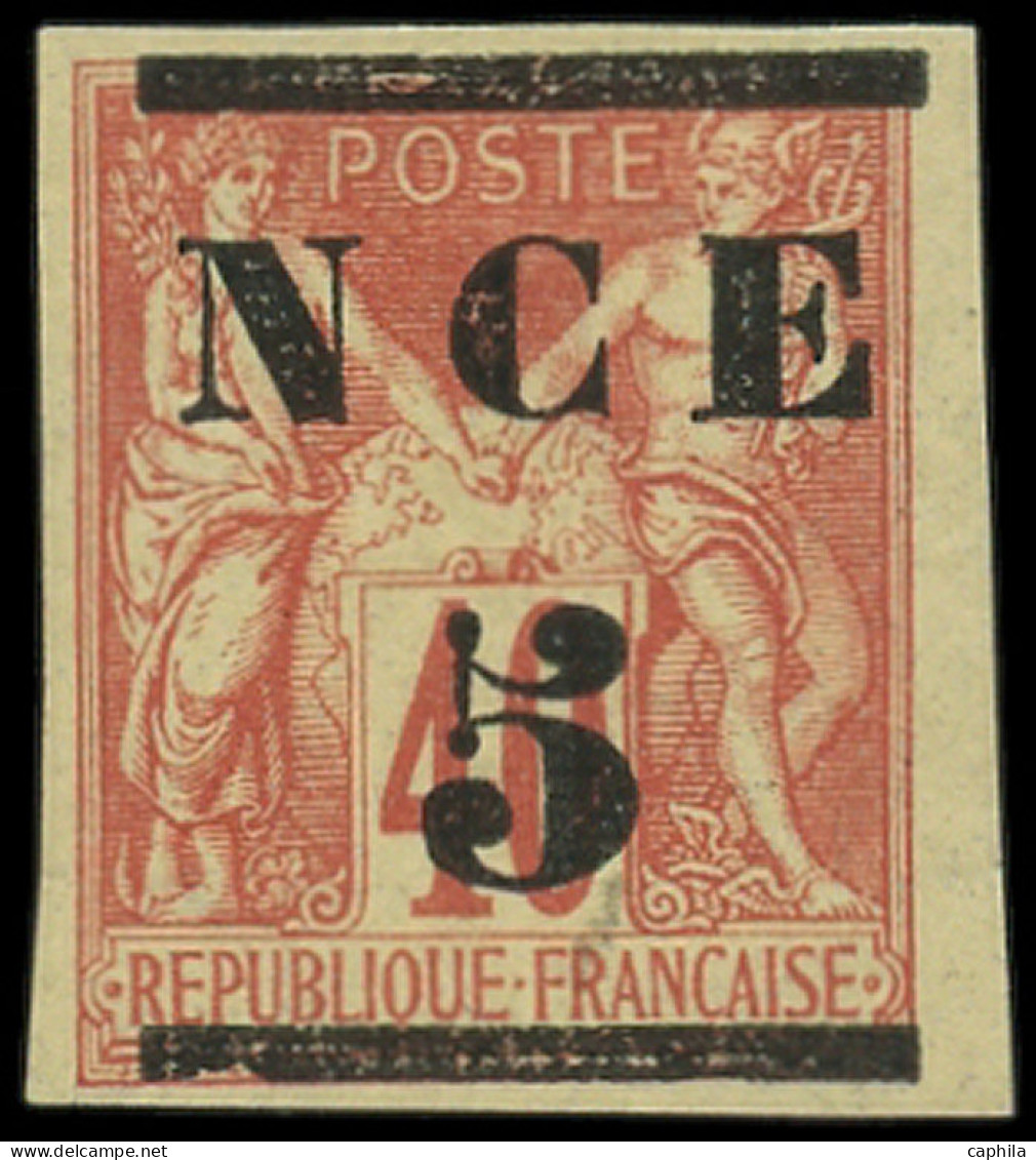 * NOUVELLE-CALEDONIE - Poste - 2, Signé Brun, TB: 5 Sur 40c. Rouge - Unused Stamps