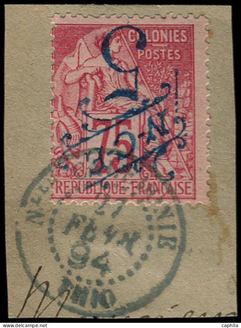 O NOUVELLE-CALEDONIE - Poste - 38a, Surcharge Renversée Sur Fragment: 5c. S. 75c. Rose - Used Stamps