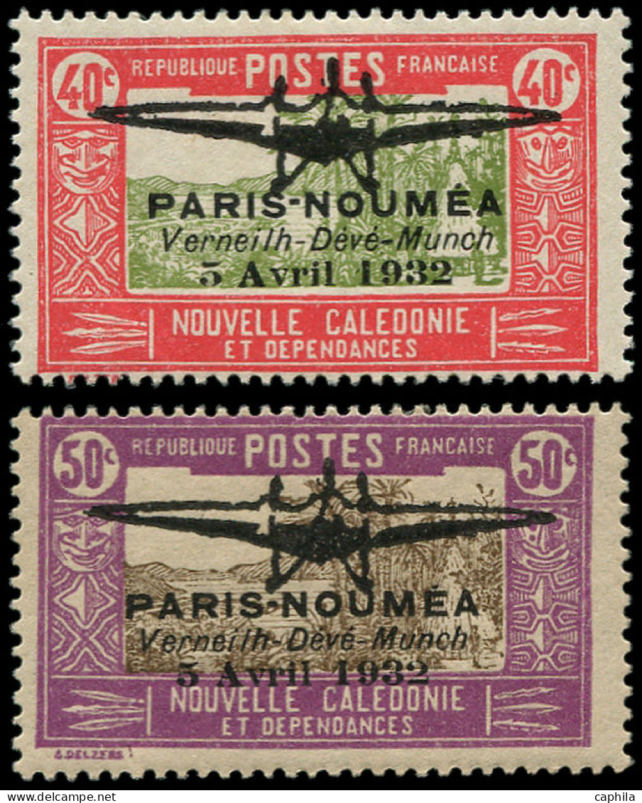 * NOUVELLE-CALEDONIE - Poste Aérienne - 1/2 Signés Scheller: Paris - Nouméa - Neufs