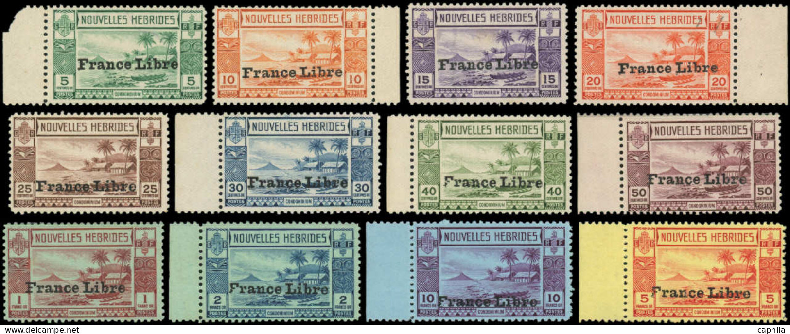 ** NOUVELLES-HEBRIDES - Poste - 124/35, Complet 12 Valeurs (certaines Valeurs Légères Rousseurs): France Libre - Other & Unclassified