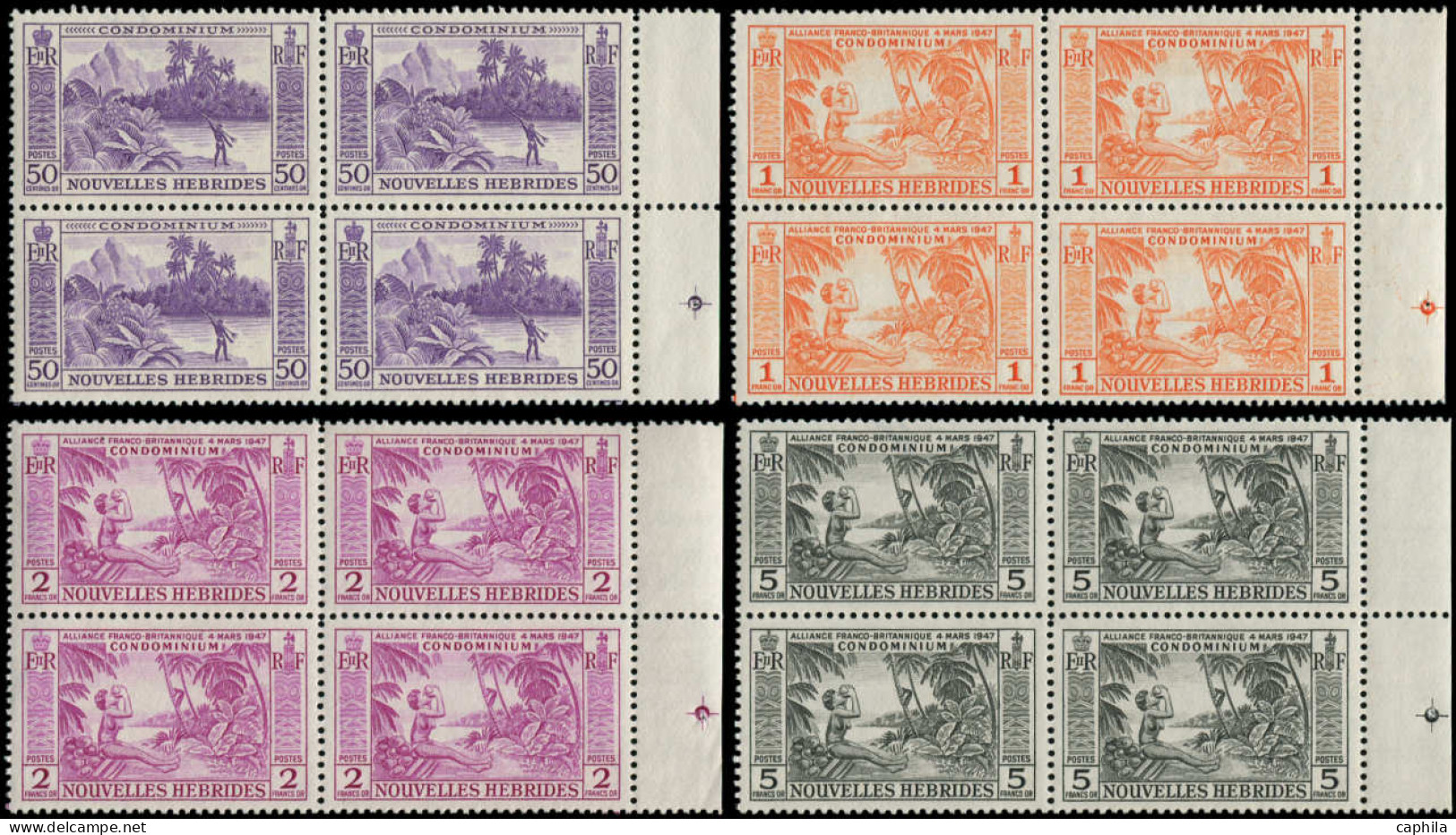 ** NOUVELLES-HEBRIDES - Poste - 175/85, Blocs De 4 Coin De Feuille - Sonstige & Ohne Zuordnung