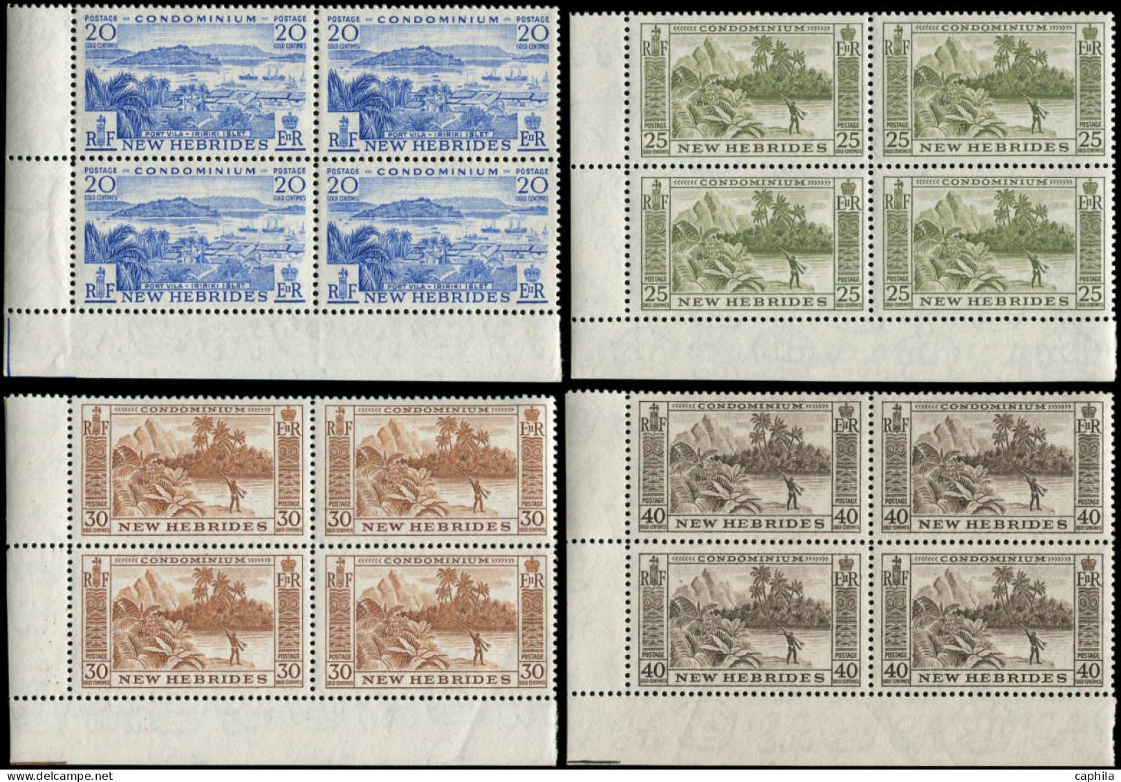 ** NOUVELLES-HEBRIDES - Poste - 186/96, Blocs De 4 Coin De Feuille - Andere & Zonder Classificatie