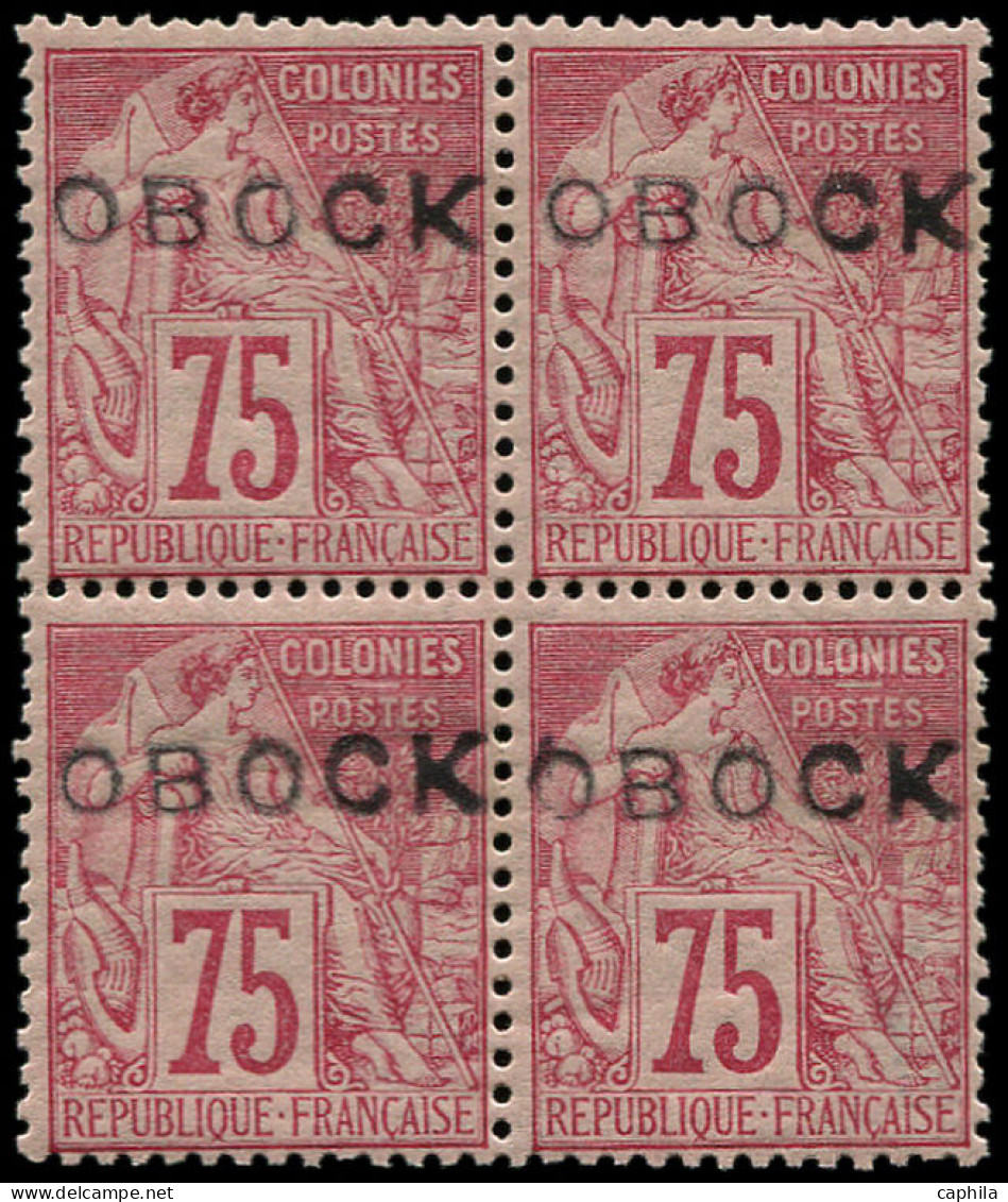 ** OBOCK - Poste - 19, Bloc De 4: 75c. Rose - Unused Stamps