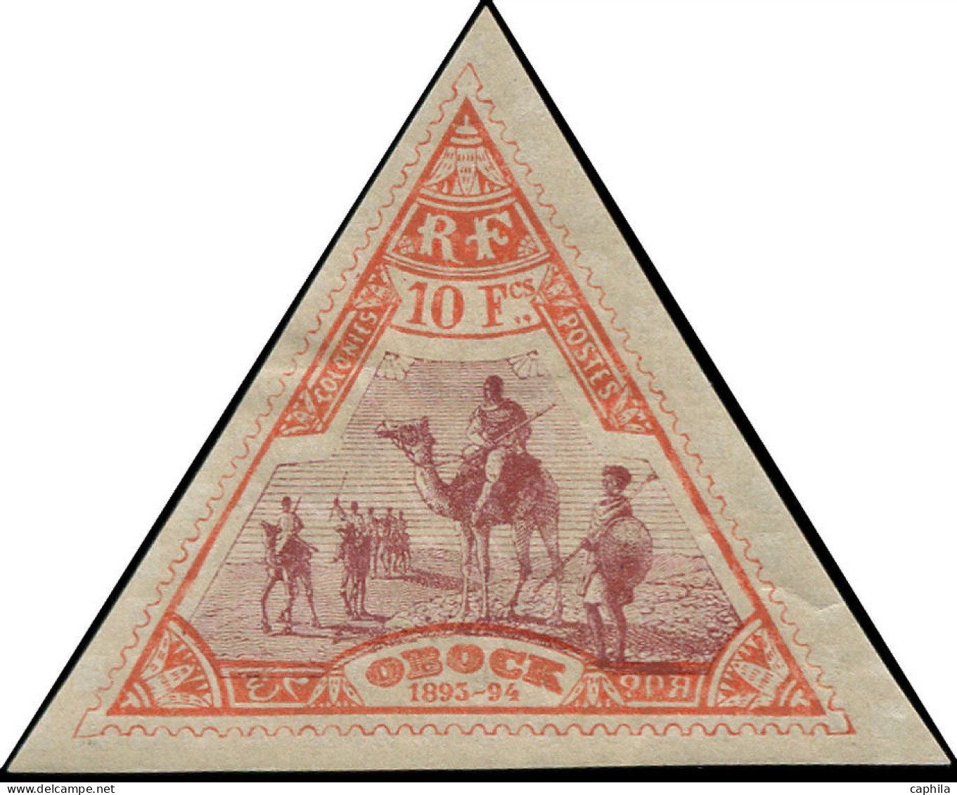 * OBOCK - Poste - 62, Centre Très Déplacé Vers Le Bas: 10f. Méharistes - Unused Stamps