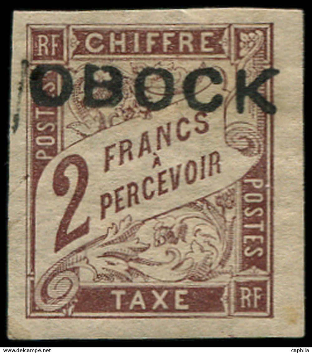 * OBOCK - Taxe - 17, Signé Scheller: 2f. Marron - Unused Stamps