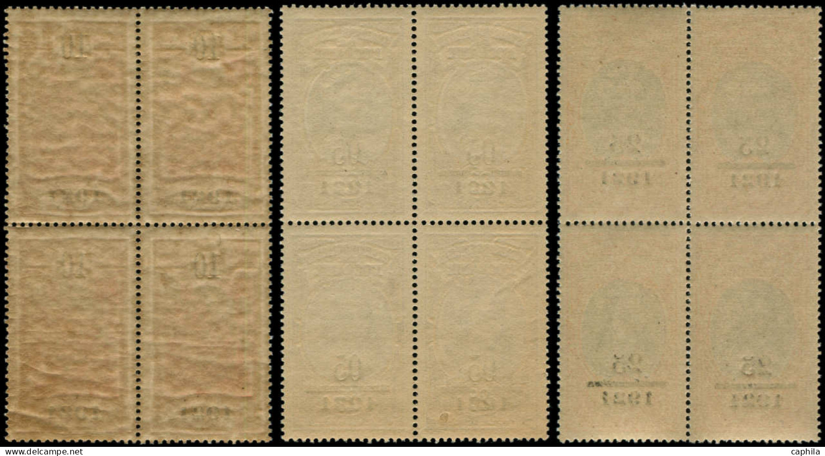 ** OCEANIE - Poste - 44/46, Blocs De 4, Certains Gomme Coloniale - Unused Stamps