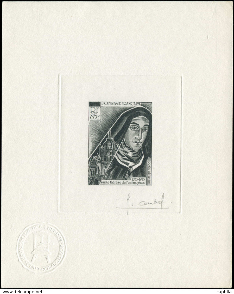EPA POLYNESIE - Poste Aérienne - 71, épreuve D'artiste En Noir, Signée Combet: Ste Thérèse De L'enfant Jésus - Unused Stamps