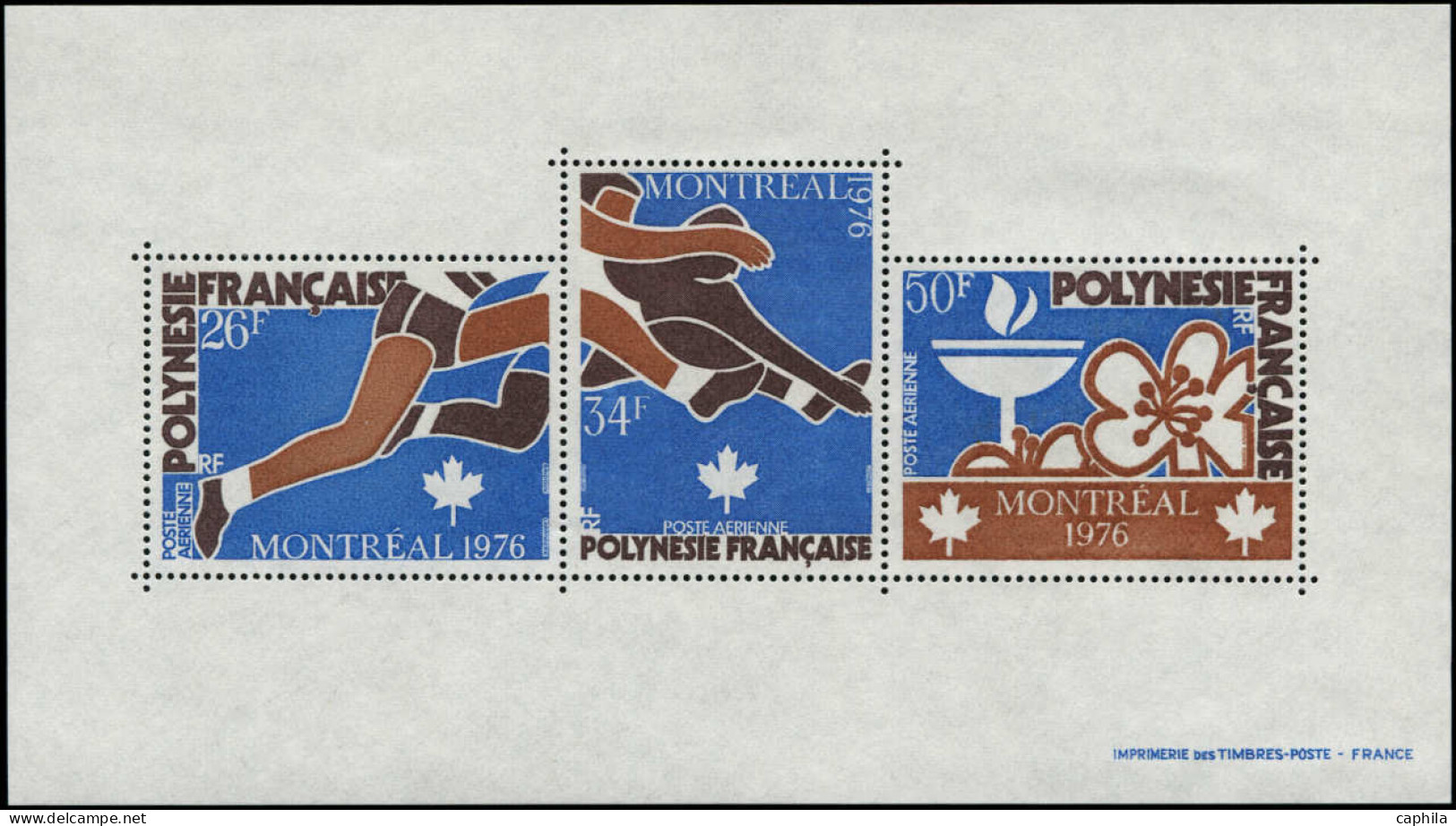 ** POLYNESIE - Blocs Feuillets - 3, Jeux Olympiques De Montréal 1976 - Blocs-feuillets