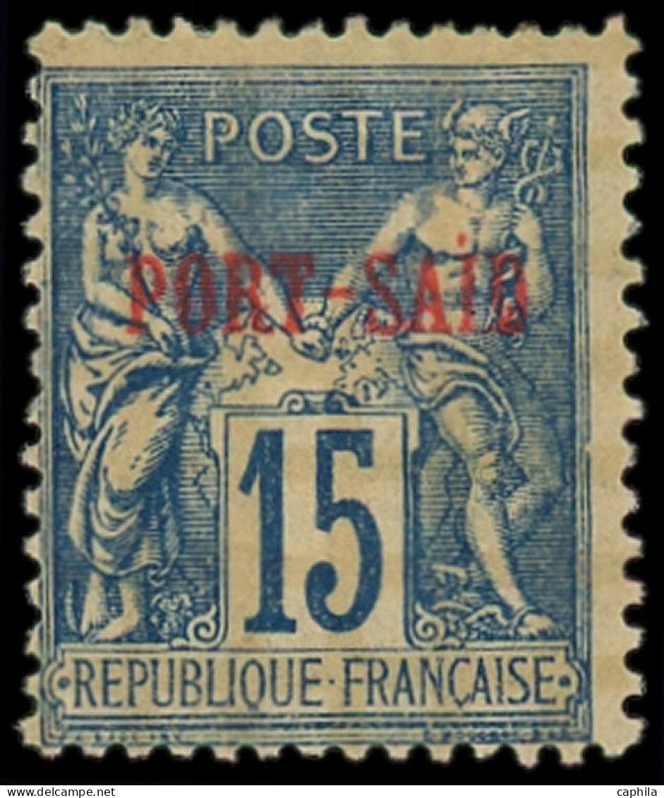 (*) PORT-SAID - Poste - 9, 1 Seul Point Sur Le " ï ", Signé Scheller: 15c. Bleu - Unused Stamps