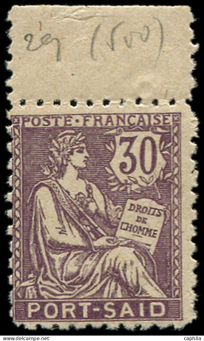 ** PORT-SAID - Poste - 29a, Dentelé "11", Signé Roumet, Bord De Feuille: 30c. Mouchon - Unused Stamps