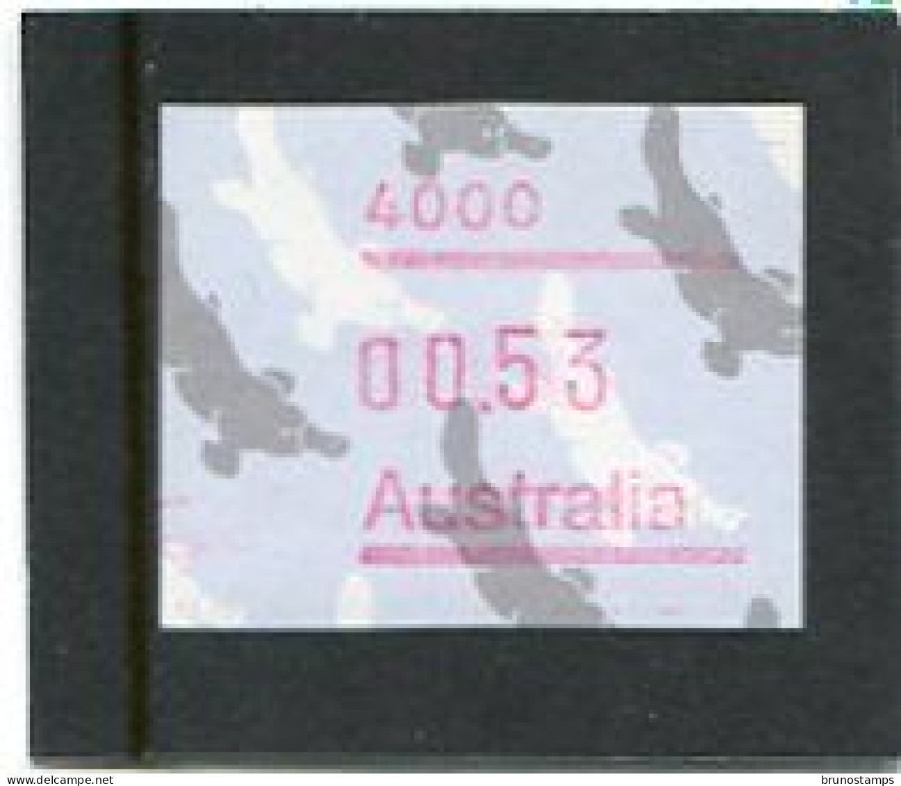 AUSTRALIA - 1987  53c  FRAMA  PLATYPUS  POSTCODE  4000 (BRISBANE)  MINT NH - Timbres De Distributeurs [ATM]