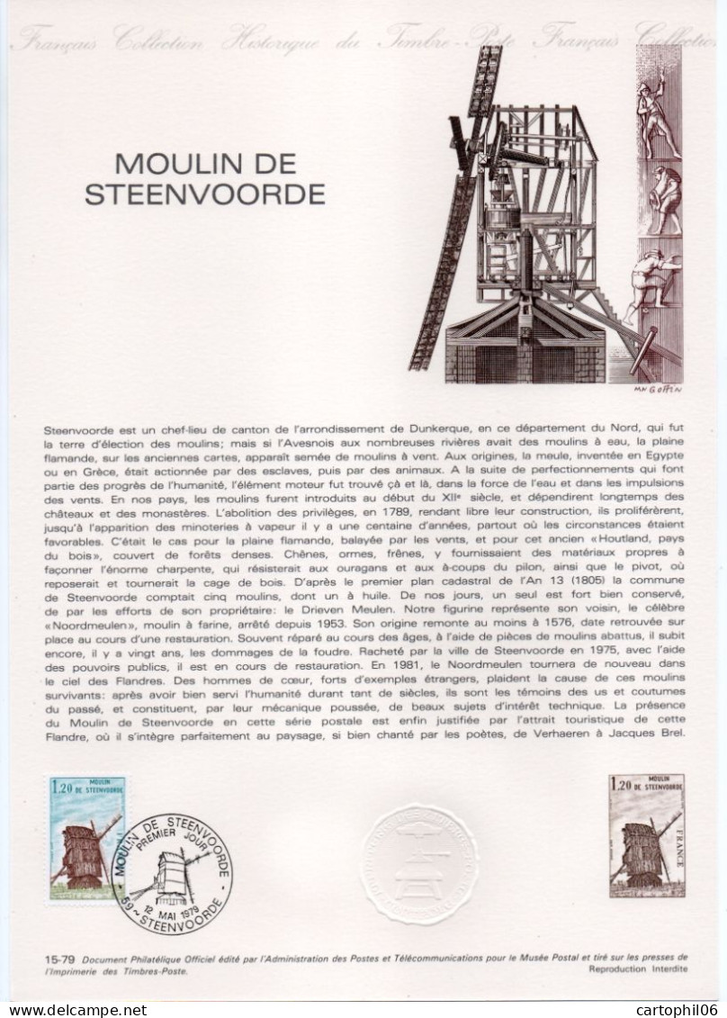 - Document Premier Jour LE MOULIN DE STEENVOORDE 12.5.1979 - - Windmills