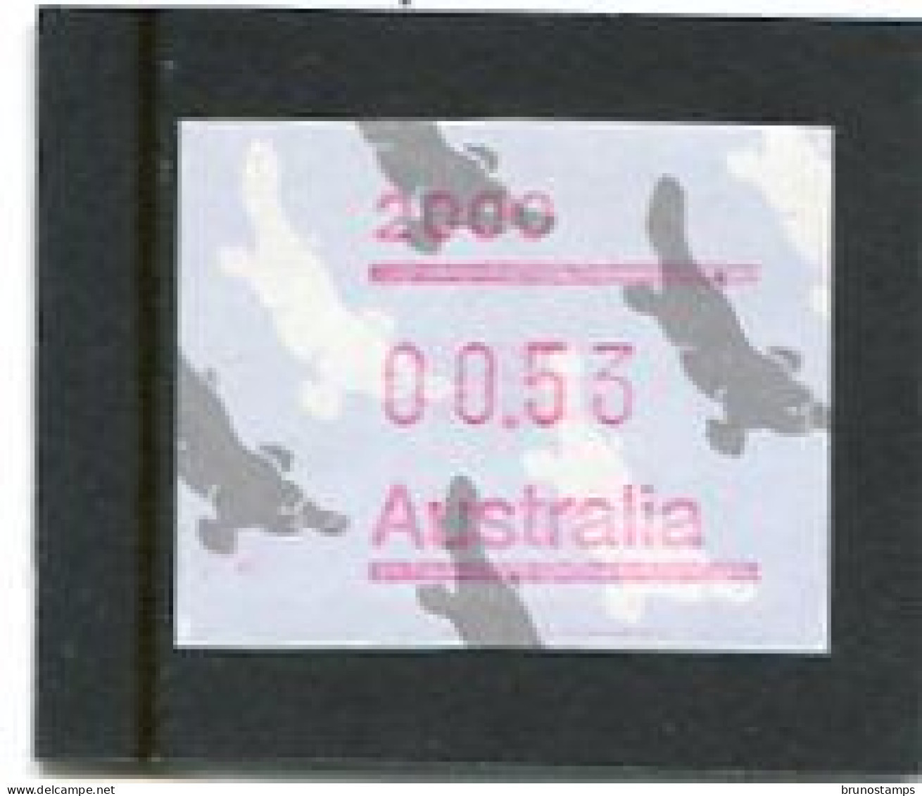 AUSTRALIA - 1987   53c  FRAMA  PLATYPUS  POSTCODE  2000 (SYDNEY)  MINT NH - Machine Labels [ATM]