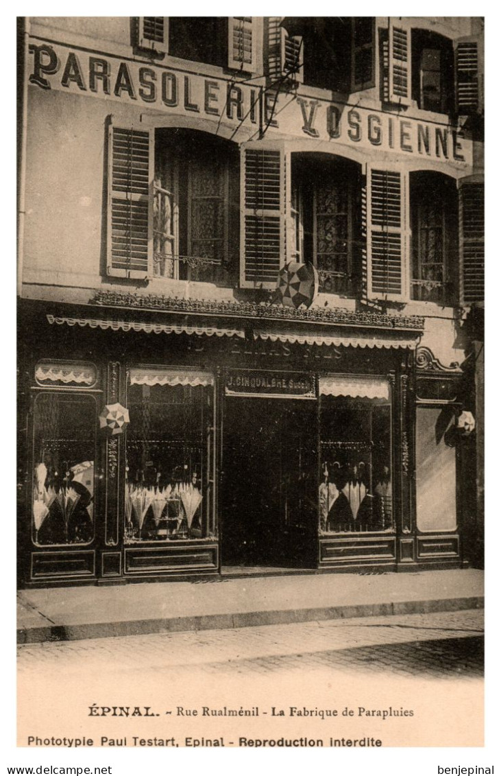 Epinal - Parasolerie Vosgienne - Rue Rualménil - La Fabrique De Parapluies (Testart éditeur) - Epinal