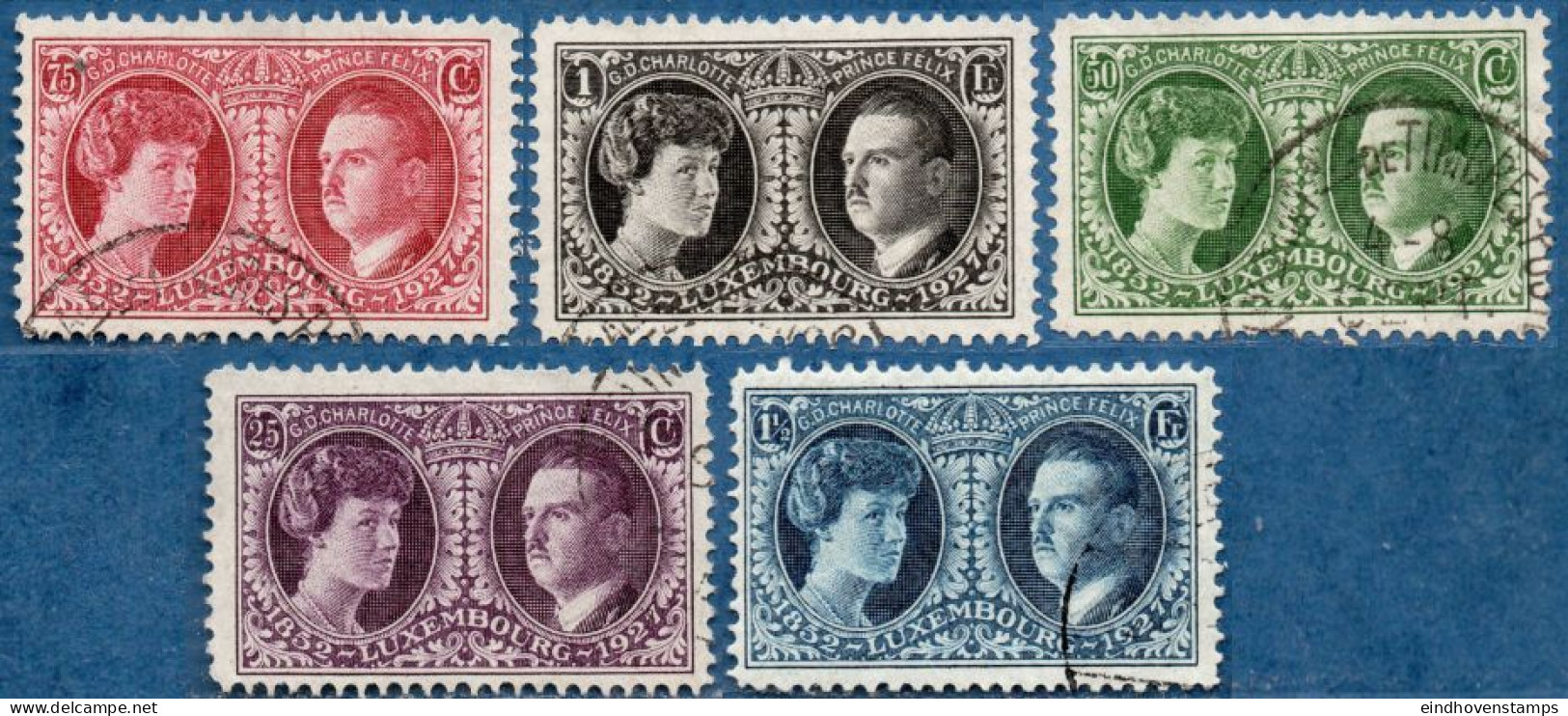 Luxemburg 1927 Philatelic Exhibition 5 Values Cancelled Grand Duchess Charlotte & Prince Consort Felix - Used Stamps