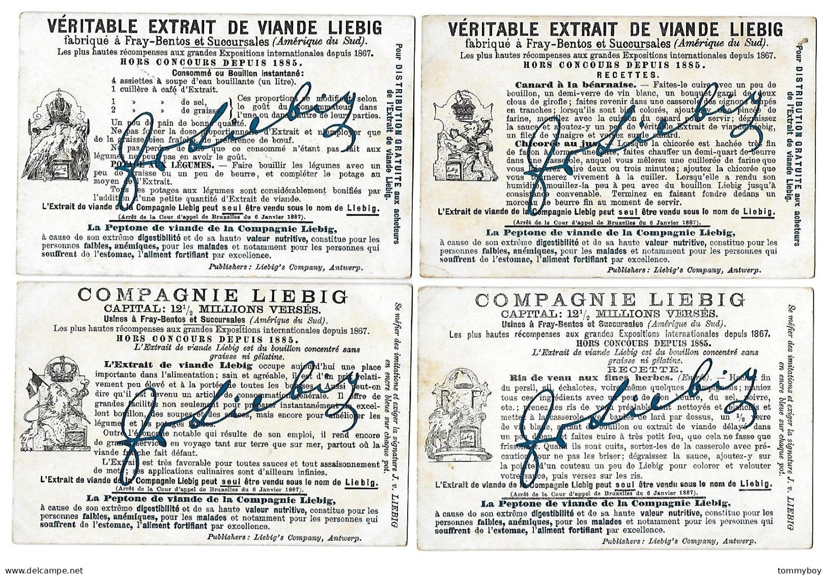 S 593, Liebig 6 Cards, Chants Nationaux De Différents Pays (spots On Backsites) (ref B13) - Liebig