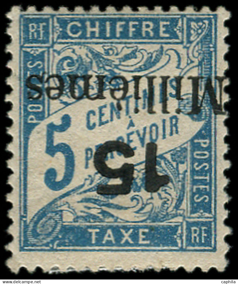 * PORT-SAID - Taxe - 2, Surcharge Renversée, Signé Brun: 15m S. 5c. Bleu (Maury) - Neufs