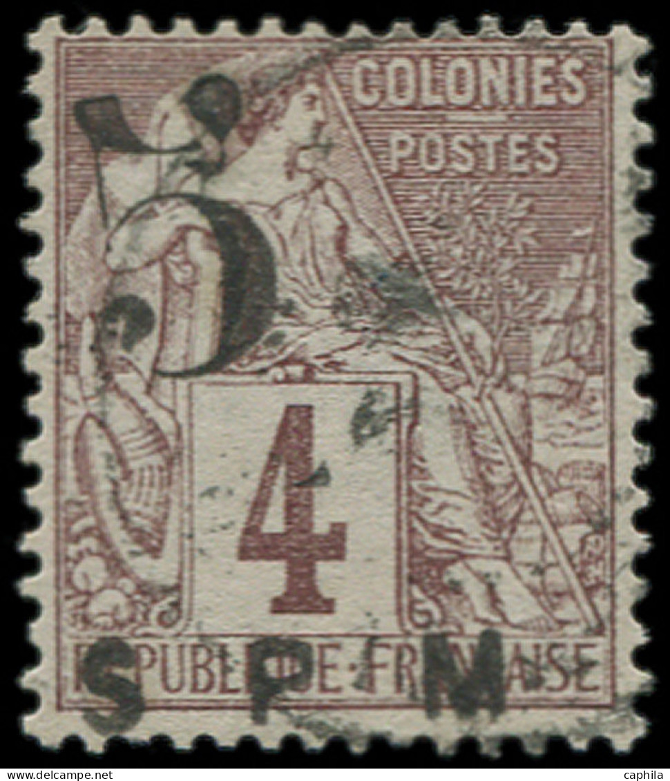 O SAINT PIERRE & MIQUELON - Poste - 4, Signé Brun: 5c. S. 4c. Lilas-brun S. Gris - Used Stamps