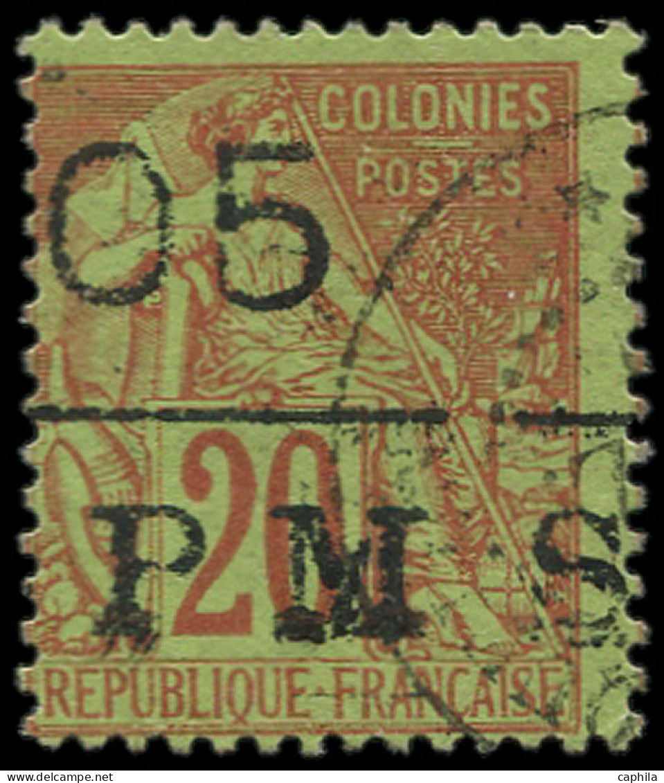O SAINT PIERRE & MIQUELON - Poste - 8, Surcharge à Cheval "PMS": 05 S. 20c. - Used Stamps