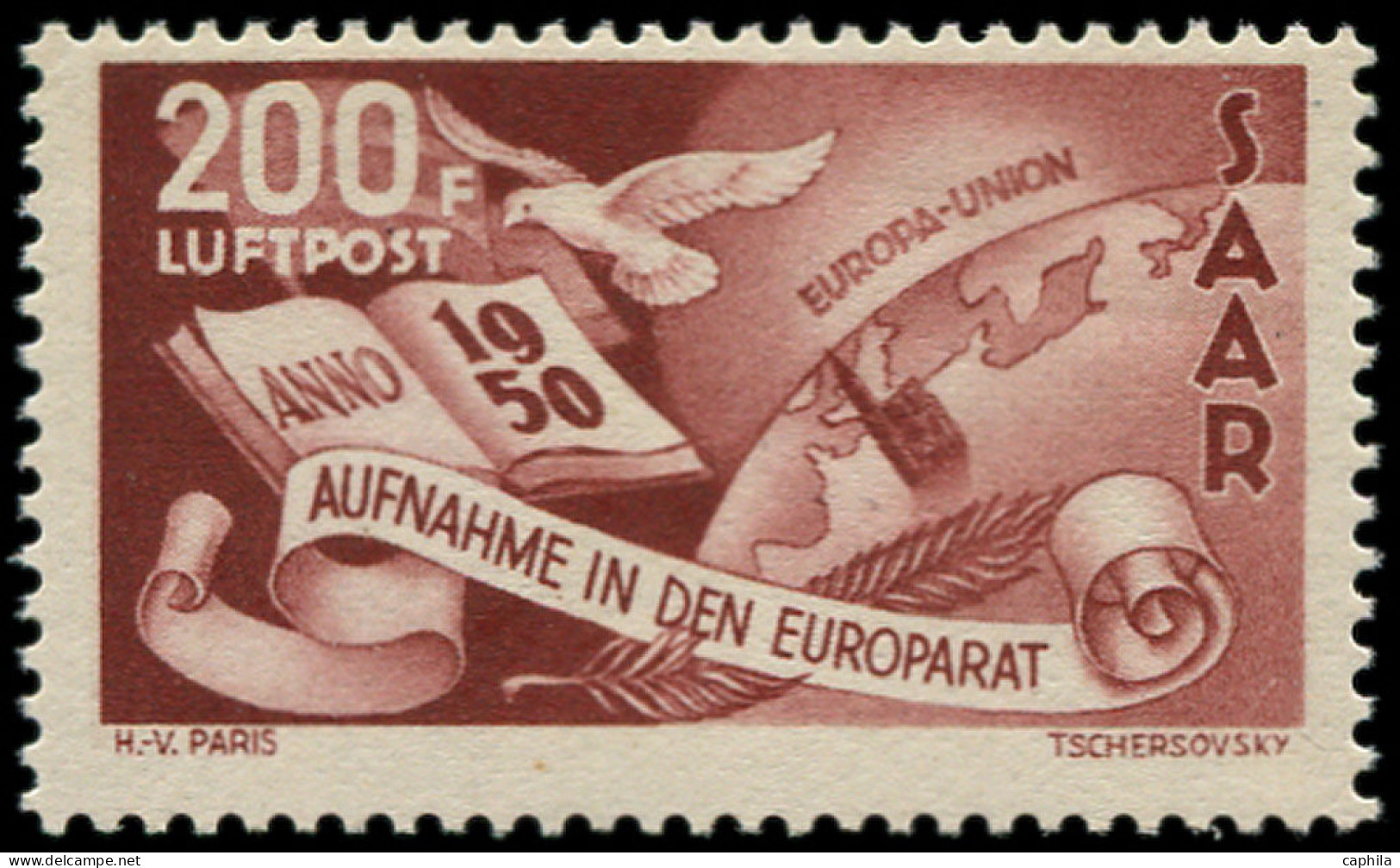 ** SARRE - Poste Aérienne - 13, 200f. Conseil De L'Europe - Airmail