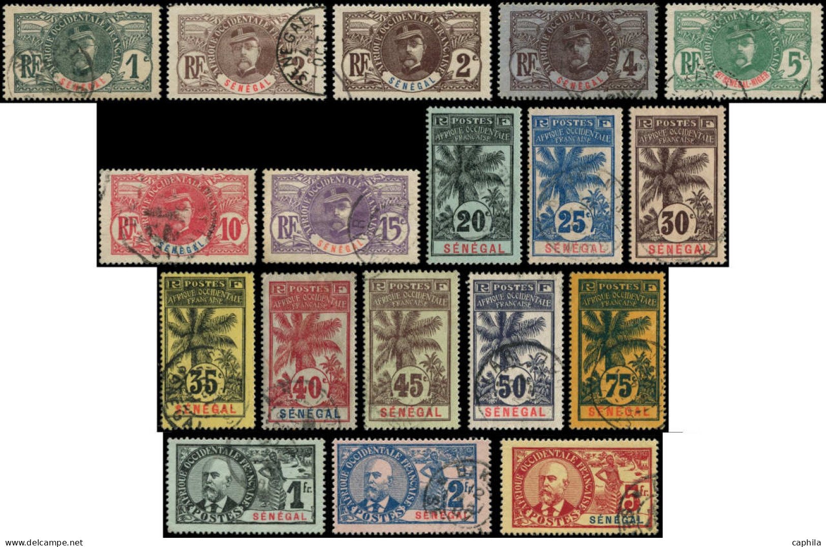 O SENEGAL - Poste - 30/46, Complet: Palmiers - Used Stamps