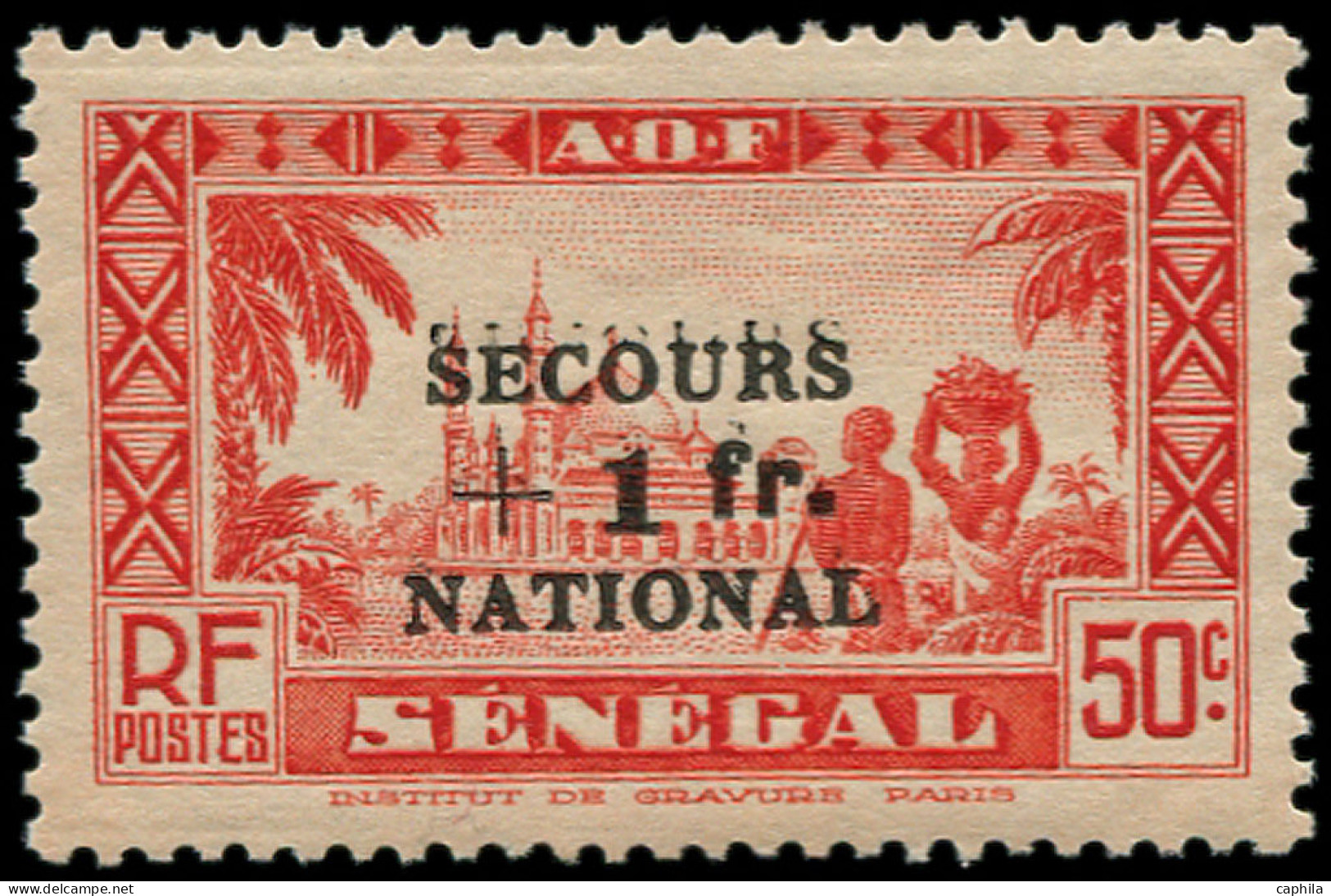 * SENEGAL - Poste - 173, "secours" Légèrement Doublé: 1f. S. 50c. Rouge - Nuevos