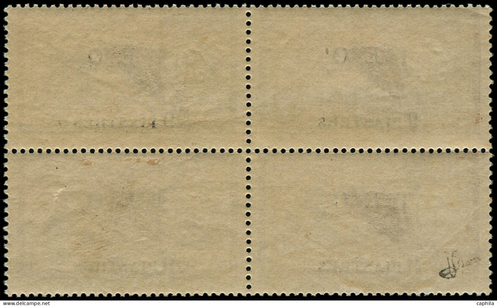 ** SYRIE - Poste - 9b, Bloc De 4 Dont 1 Exemplaire "9" Gras, Signé Brun: 9p. S. 50c. Brun Et Gris - Unused Stamps