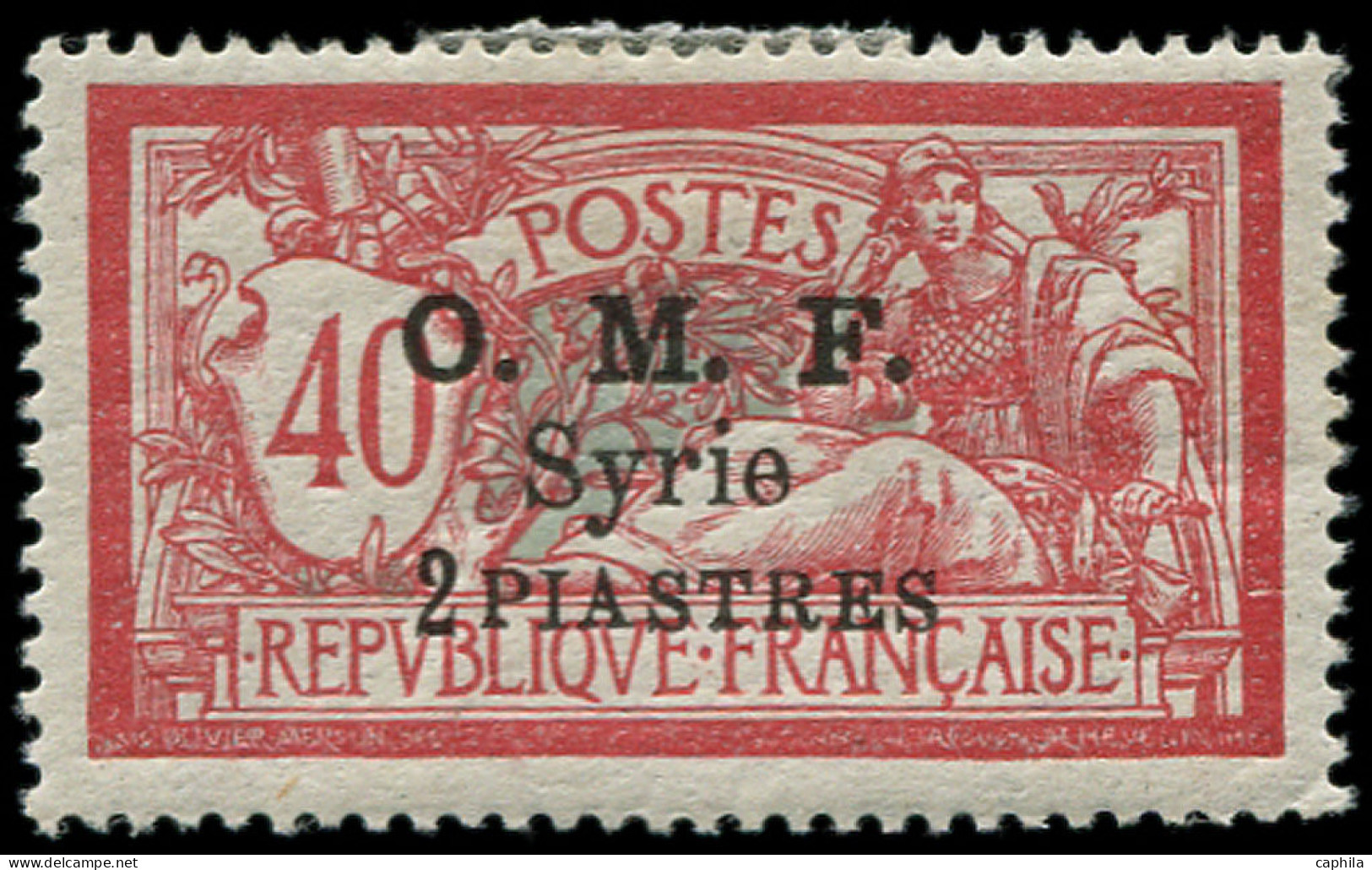 * SYRIE - Poste - 68, Essai De Surcharge Sur Le "2", Signé Miro: 2p. S. 40c. Merson - Ungebraucht