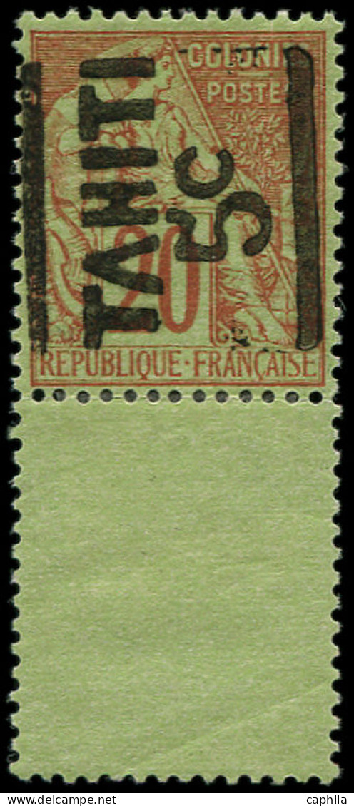 * TAHITI - Poste - 4b, Surcharge Verticale, Bdf: 5c. S. 20c. - Unused Stamps