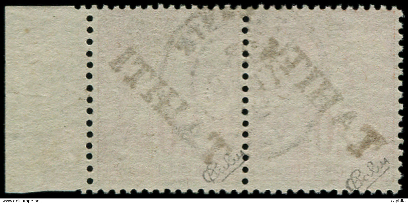 O TAHITI - Poste - 13, En Paire Oblitérée 23/2/94, Signée Calves: 20c. Brique S. Vert - Used Stamps