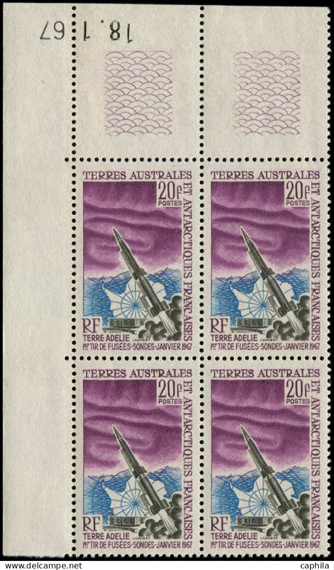** TERRES AUSTRALES - Poste - 23, Bloc De 4 Coin Daté 18/1/67: Premier Tir De Fusée Sonde - Unused Stamps