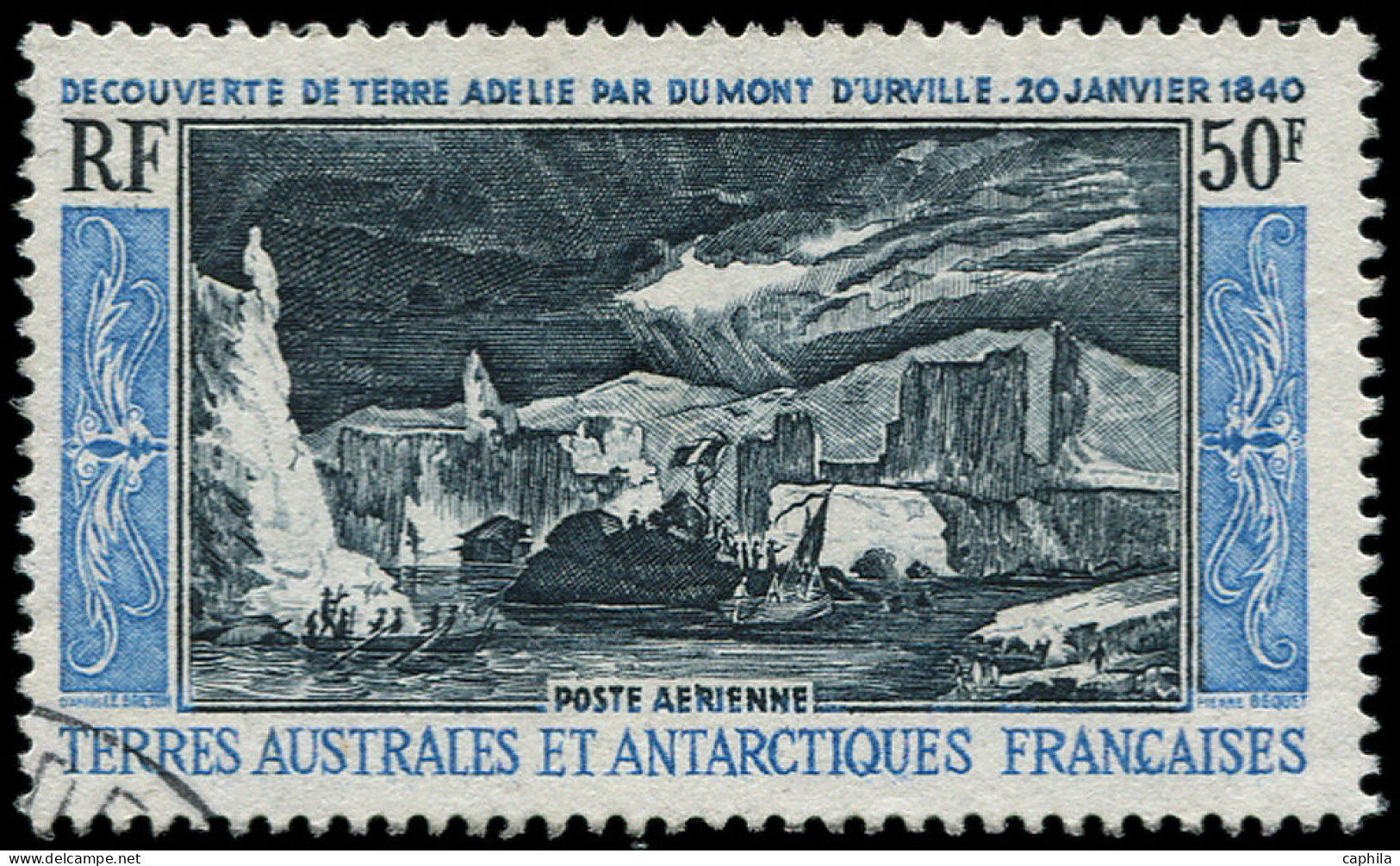 O TERRES AUSTRALES - Poste Aérienne - 8, Découverte De Terre Adélie - Poste Aérienne