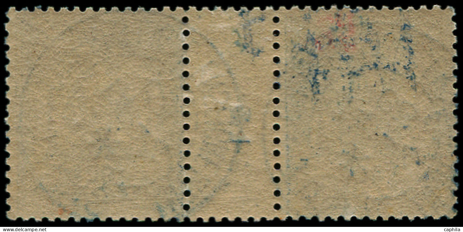 O TUNISIE - Poste - 25, Paire Millésime "2" Avec Gomme: 25c. Bleu - Used Stamps