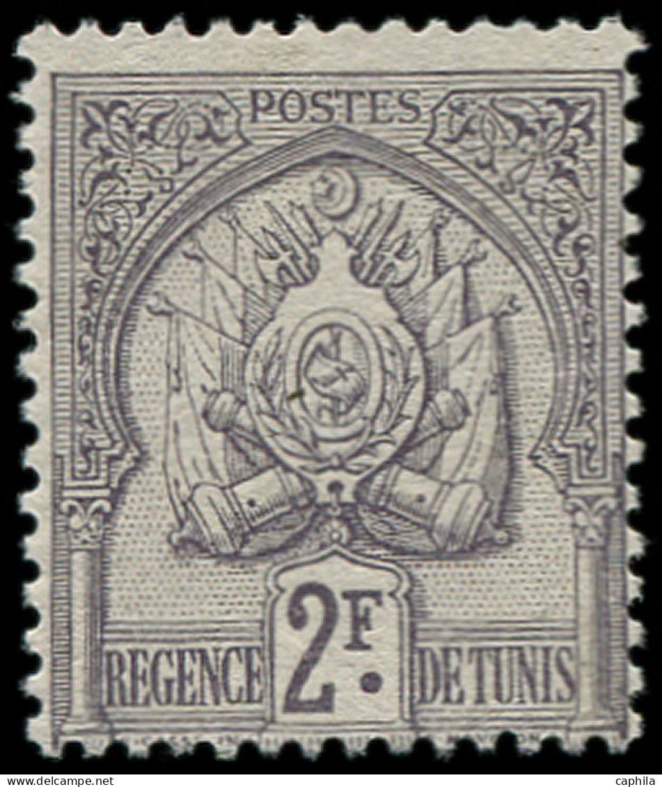 ** TUNISIE - Poste - 27, Décentré: 2f. Violet-gris - Neufs