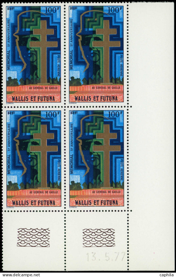 ** WALLIS & FUTUNA - Poste Aérienne - 74, Bloc De 4 Cd 13/5/77: Général De Gaulle - Unused Stamps