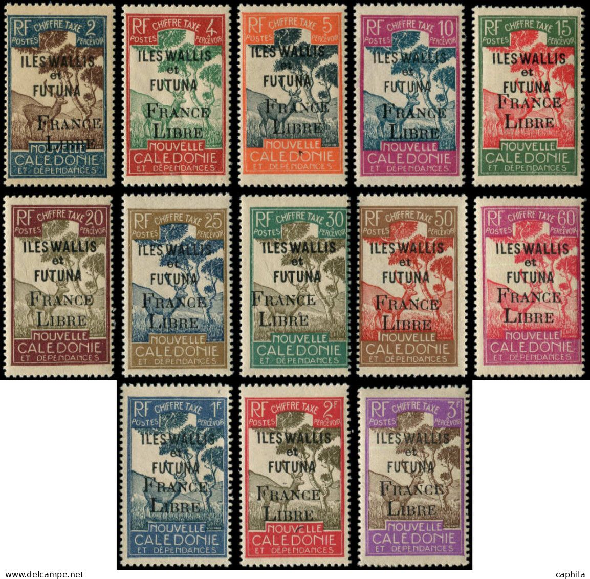 ** WALLIS & FUTUNA - Taxe - 24/36, Complet "France Libre", Dont Gomme Coloniale - Timbres-taxe