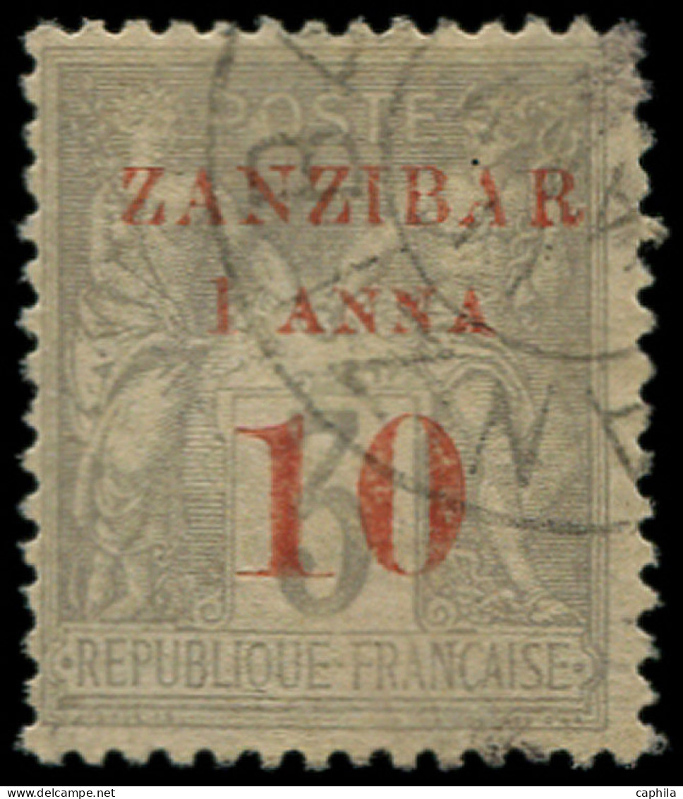 O ZANZIBAR - Poste - 13, Type I, Signé Brun: 1a. Et 10 S. 3c. Gris - Oblitérés