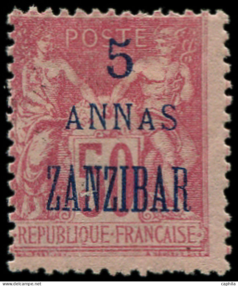 * ZANZIBAR - Poste - 27, Signé Scheller, Petit "A" à Annas: 5a S. 50c. - Neufs