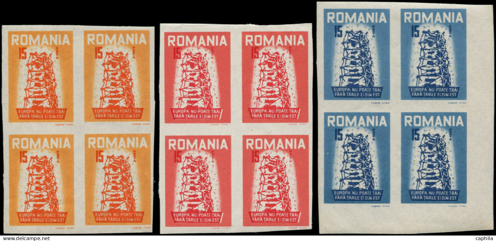 ** EUROPA SERIES - Poste - Roumanie Europa Maury 1/3, Blocs De 4 Non Dentelés, Complet - Asia (Other)