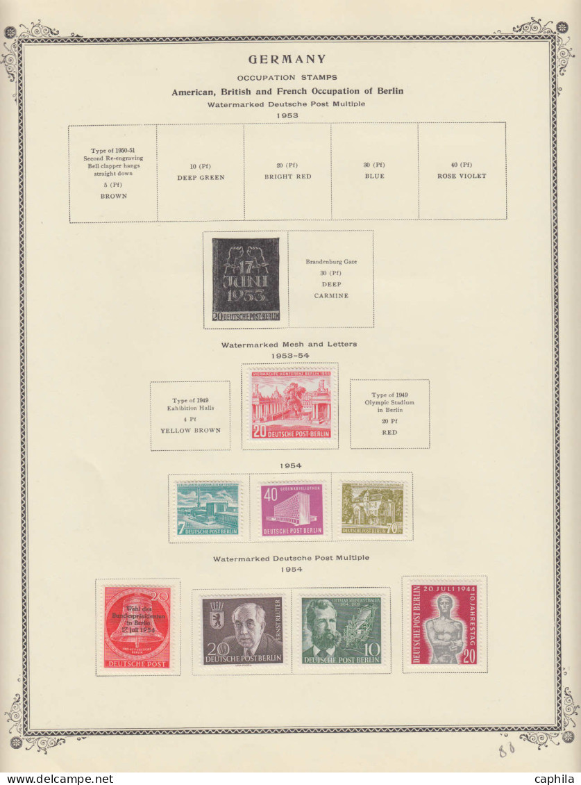 */O ALLEMAGNE - Lots & Collections - Belle collection 1946/1955, RFA neufs complet - Berlin neuf - Bizone séries complèt