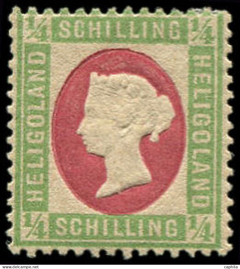 * HELIGOLAND - Poste - 5a, Erreur Vert Et Carmin, Signé Brun - Heligoland