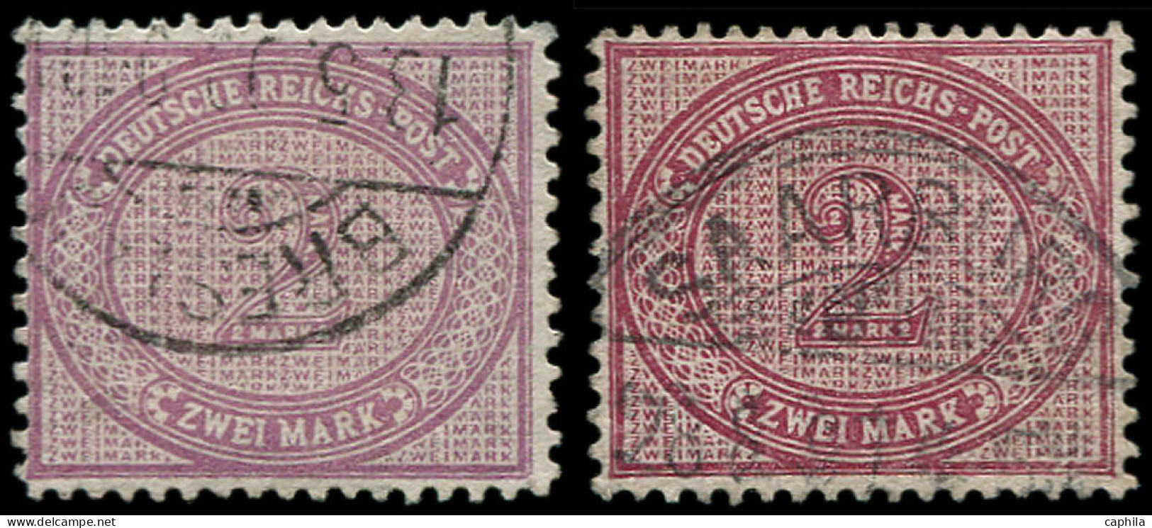 O ALLEMAGNE EMPIRE - Poste - 43/43a, Signé Brun: 2m. Violet Et Lilas Rose - Used Stamps